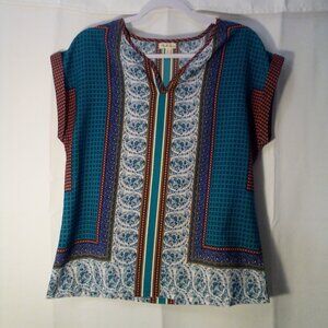 Antilia Femme Blouse Women S Short Sleeve Multi Pattern Colorful